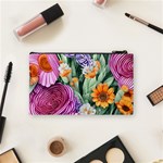 Captivating Watercolor Flowers Cosmetic Bag (Small) Back