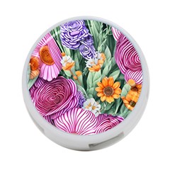 Captivating Watercolor Flowers 4-port Usb Hub (two Sides) by GardenOfOphir