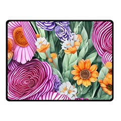 Captivating Watercolor Flowers One Side Fleece Blanket (small) by GardenOfOphir