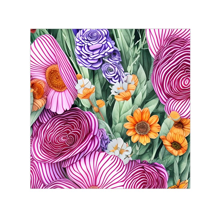 Captivating Watercolor Flowers Square Satin Scarf (30  x 30 )