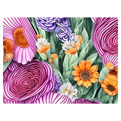 Captivating Watercolor Flowers One Side Premium Plush Fleece Blanket (extra Small)