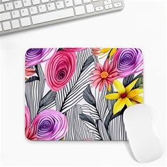 Darling And Dazzling Watercolor Flowers Small Mousepad by GardenOfOphir