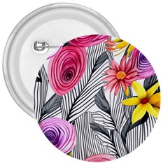 Darling And Dazzling Watercolor Flowers 3  Buttons by GardenOfOphir