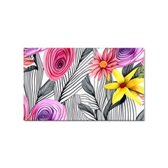 Darling And Dazzling Watercolor Flowers Sticker Rectangular (100 Pack) by GardenOfOphir