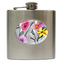 Darling And Dazzling Watercolor Flowers Hip Flask (6 Oz) by GardenOfOphir