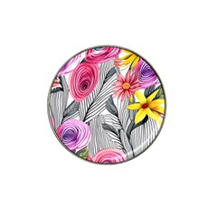 Darling And Dazzling Watercolor Flowers Hat Clip Ball Marker (4 Pack) by GardenOfOphir