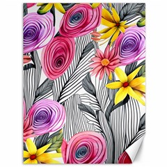 Darling And Dazzling Watercolor Flowers Canvas 36  X 48  by GardenOfOphir