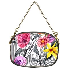 Darling And Dazzling Watercolor Flowers Chain Purse (two Sides) by GardenOfOphir