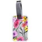 Darling And Dazzling Watercolor Flowers Luggage Tag (two sides) Front