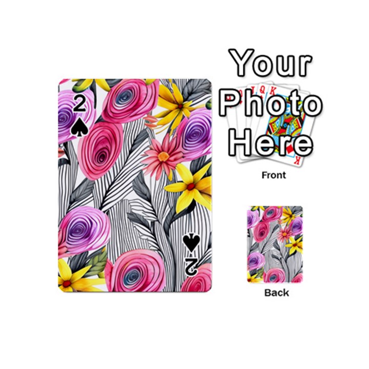 Darling And Dazzling Watercolor Flowers Playing Cards 54 Designs (Mini)