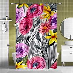 Darling And Dazzling Watercolor Flowers Shower Curtain 48  X 72  (small)  by GardenOfOphir