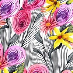 Darling And Dazzling Watercolor Flowers Play Mat (square) by GardenOfOphir