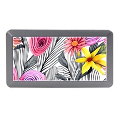 Darling And Dazzling Watercolor Flowers Memory Card Reader (mini) by GardenOfOphir