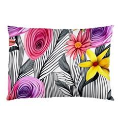 Darling And Dazzling Watercolor Flowers Pillow Case (two Sides) by GardenOfOphir