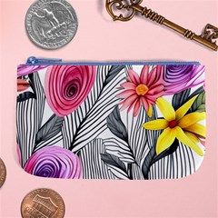 Darling And Dazzling Watercolor Flowers Large Coin Purse by GardenOfOphir