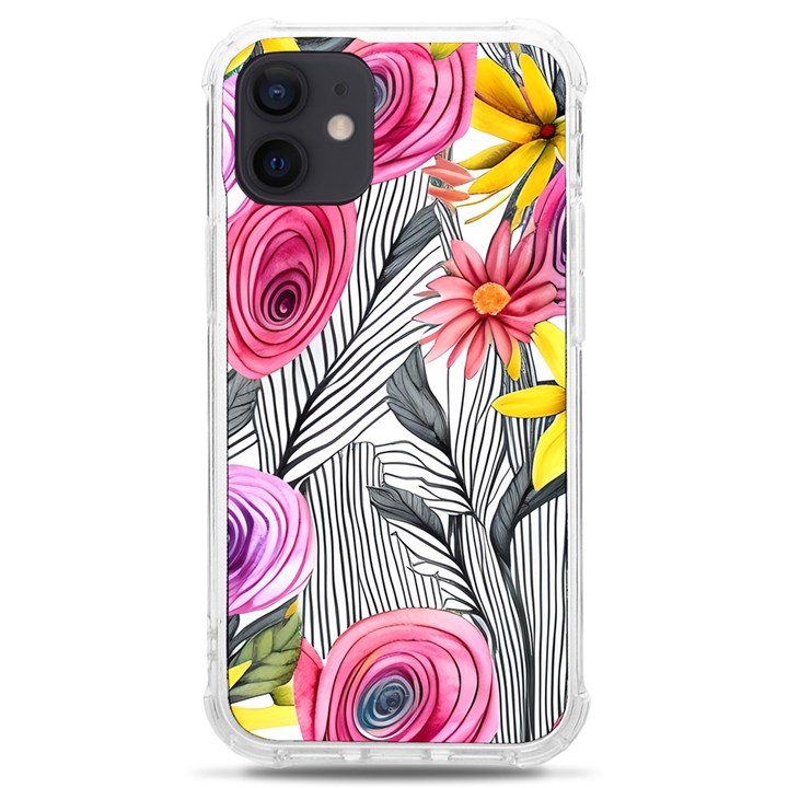 Darling And Dazzling Watercolor Flowers iPhone 12 mini TPU UV Print Case	