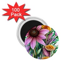 Watercolor Flowers Botanical Foliage 1 75  Magnets (100 Pack)  by GardenOfOphir