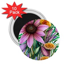 Watercolor Flowers Botanical Foliage 2 25  Magnets (10 Pack)  by GardenOfOphir