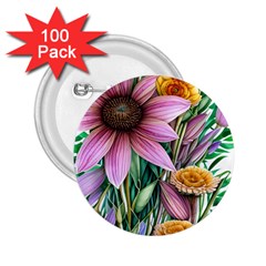 Watercolor Flowers Botanical Foliage 2 25  Buttons (100 Pack)  by GardenOfOphir