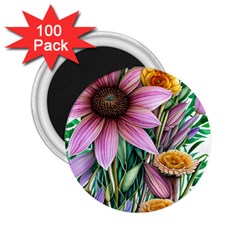 Watercolor Flowers Botanical Foliage 2 25  Magnets (100 Pack)  by GardenOfOphir