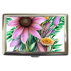 Watercolor Flowers Botanical Foliage Cigarette Money Case by GardenOfOphir