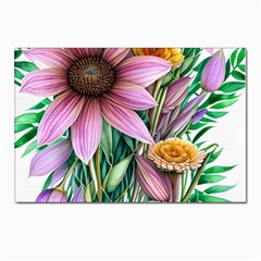 Watercolor Flowers Botanical Foliage Postcards 5  X 7  (pkg Of 10) by GardenOfOphir