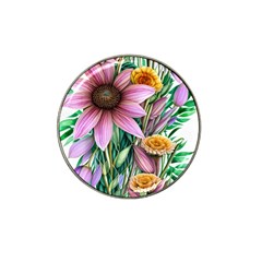 Watercolor Flowers Botanical Foliage Hat Clip Ball Marker by GardenOfOphir