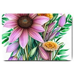 Watercolor Flowers Botanical Foliage Large Doormat by GardenOfOphir