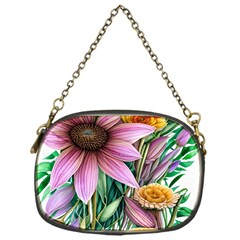 Watercolor Flowers Botanical Foliage Chain Purse (one Side) by GardenOfOphir