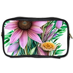 Watercolor Flowers Botanical Foliage Toiletries Bag (one Side) by GardenOfOphir