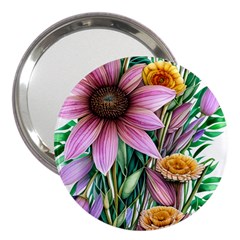 Watercolor Flowers Botanical Foliage 3  Handbag Mirrors by GardenOfOphir