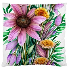 Watercolor Flowers Botanical Foliage Standard Premium Plush Fleece Cushion Case (two Sides) by GardenOfOphir