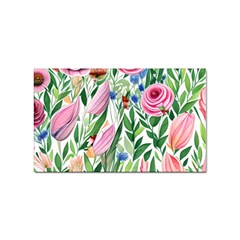 Different Watercolor Flowers Botanical Foliage Sticker (rectangular) by GardenOfOphir