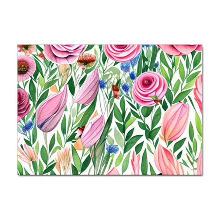 Different Watercolor Flowers Botanical Foliage Sticker A4 (10 pack)