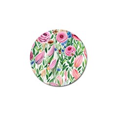 Different Watercolor Flowers Botanical Foliage Golf Ball Marker by GardenOfOphir