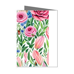 Different Watercolor Flowers Botanical Foliage Mini Greeting Cards (pkg Of 8) by GardenOfOphir