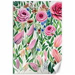 Different Watercolor Flowers Botanical Foliage Canvas 24  x 36  23.35 x34.74  Canvas - 1