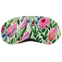 Different Watercolor Flowers Botanical Foliage Sleeping Mask by GardenOfOphir