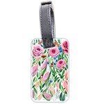 Different Watercolor Flowers Botanical Foliage Luggage Tag (two sides) Front