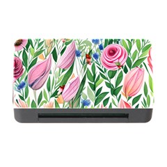 Different Watercolor Flowers Botanical Foliage Memory Card Reader With Cf