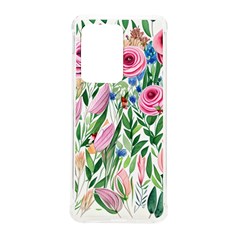 Different Watercolor Flowers Botanical Foliage Samsung Galaxy S20 Ultra 6 9 Inch Tpu Uv Case