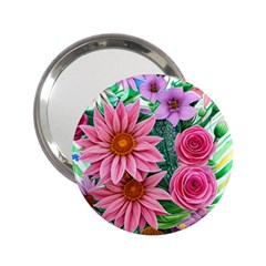 Enchanted Watercolor Flowers Botanical Foliage 2 25  Handbag Mirrors by GardenOfOphir