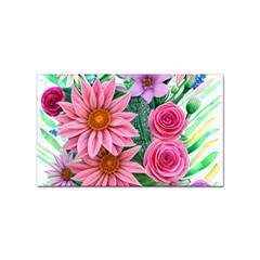 Enchanted Watercolor Flowers Botanical Foliage Sticker Rectangular (100 Pack) by GardenOfOphir