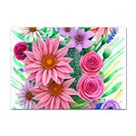 Enchanted Watercolor Flowers Botanical Foliage Sticker A4 (10 pack) Front