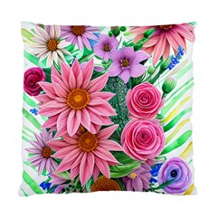 Enchanted Watercolor Flowers Botanical Foliage Standard Cushion Case (one Side) by GardenOfOphir