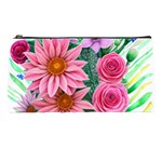 Enchanted Watercolor Flowers Botanical Foliage Pencil Case Front