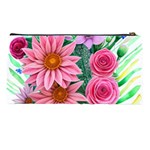 Enchanted Watercolor Flowers Botanical Foliage Pencil Case Back