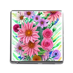 Enchanted Watercolor Flowers Botanical Foliage Memory Card Reader (square 5 Slot) by GardenOfOphir