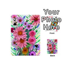 Enchanted Watercolor Flowers Botanical Foliage Playing Cards 54 Designs (mini) by GardenOfOphir