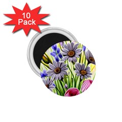 Expressive Watercolor Flowers Botanical Foliage 1 75  Magnets (10 Pack)  by GardenOfOphir